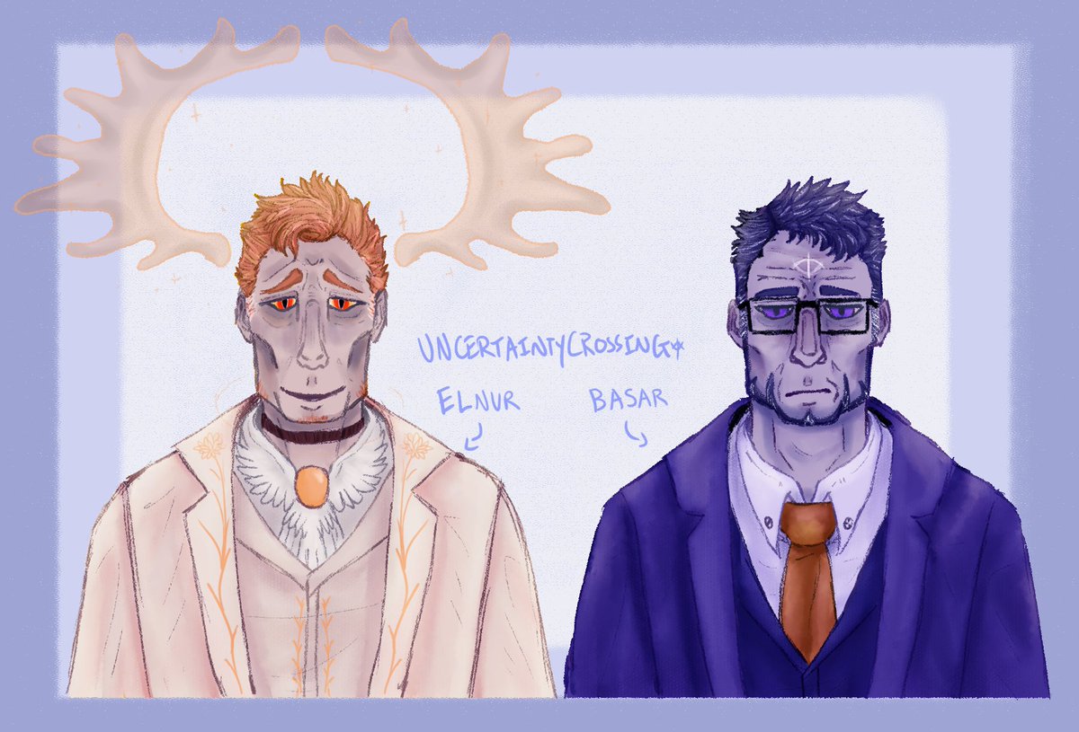 UncertainCross's tweet photo. My #wandererslibrary OCs!
Human-adjacent Elnur as he appears in To Be a Porter +
That Jailor in the Library Basar as he appears in The Bibliovores.
Think I finally have settled on designs for each of em! https://t.co/pJ2hGHMq5m