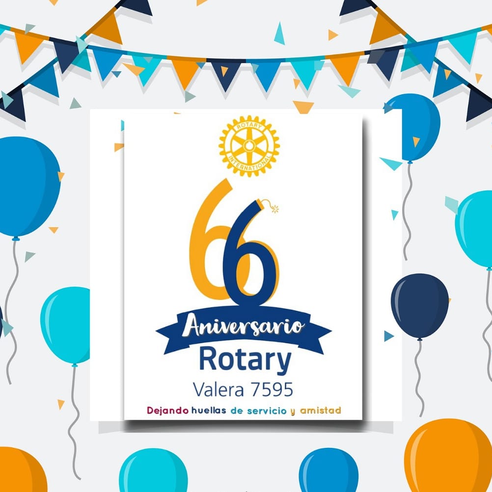 ROTARYVALERA1's tweet photo. Hoy celebramos nuestro 66 aniversario. Rotary Valera Dejando huellas de servicio y amistad https://t.co/k8XrNfCdBF