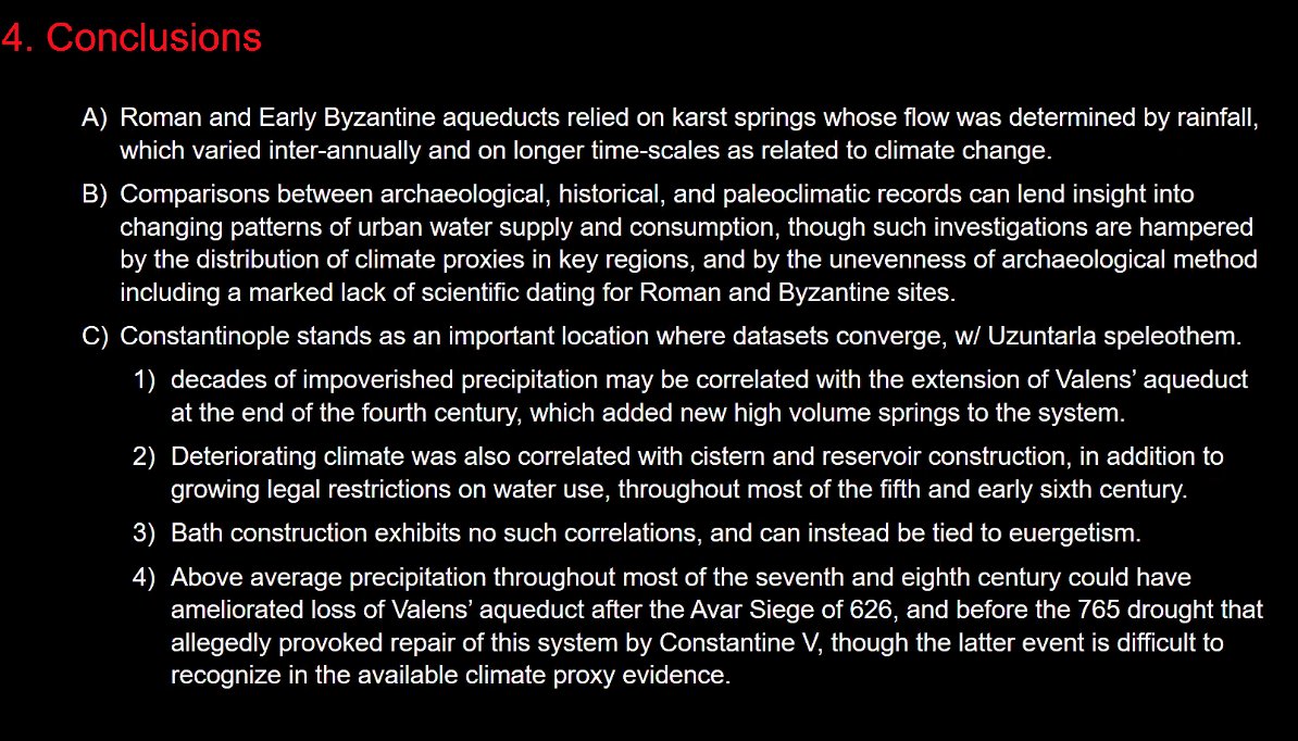 SPBSUK's tweet photo. J. Pickett at #SpringSymposiumUK: A comparative study (archaeology, history and paleoclimatic records) provides an insight into patterns of urban water supply. But such examination is hampered by physical characteristics and unevenness of archaeological methods
#ByzantineTwitter https://t.co/d5NyBjWbAA