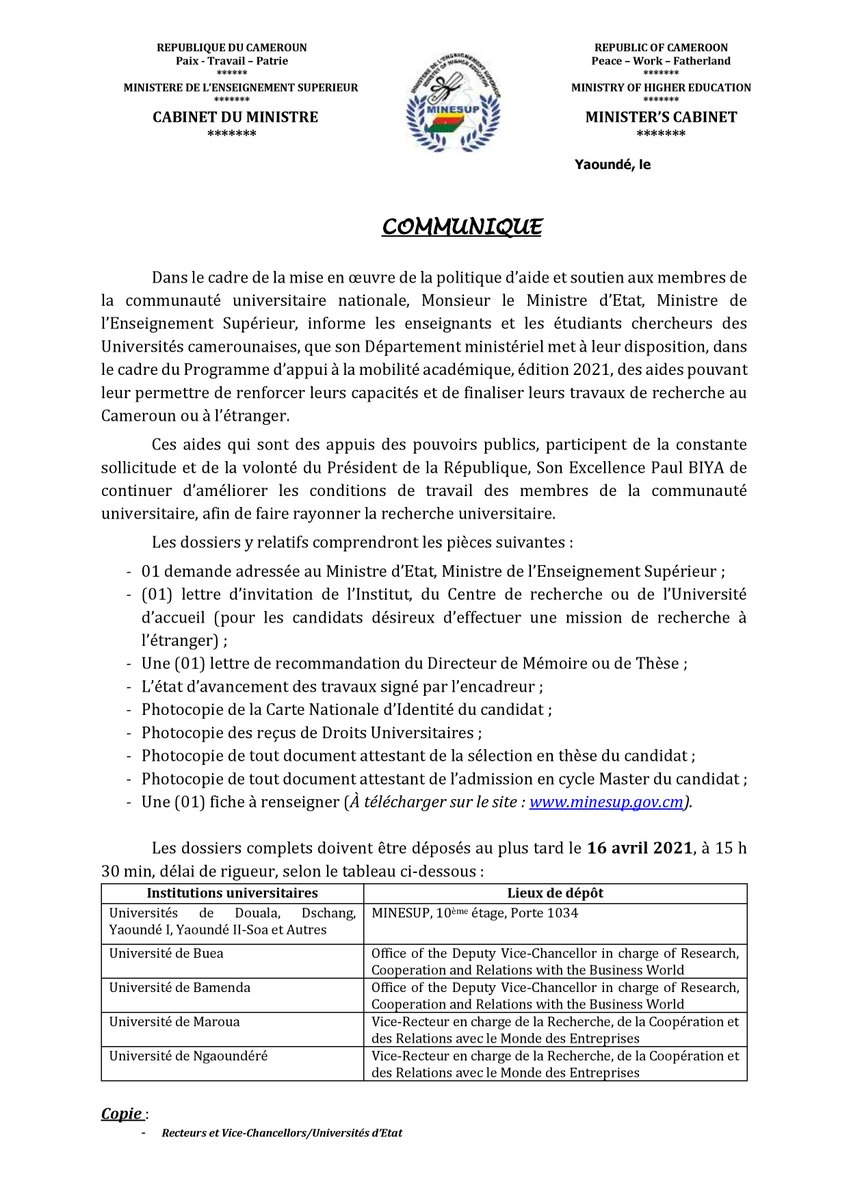 MINESUP Cmr-Officiel tweet media