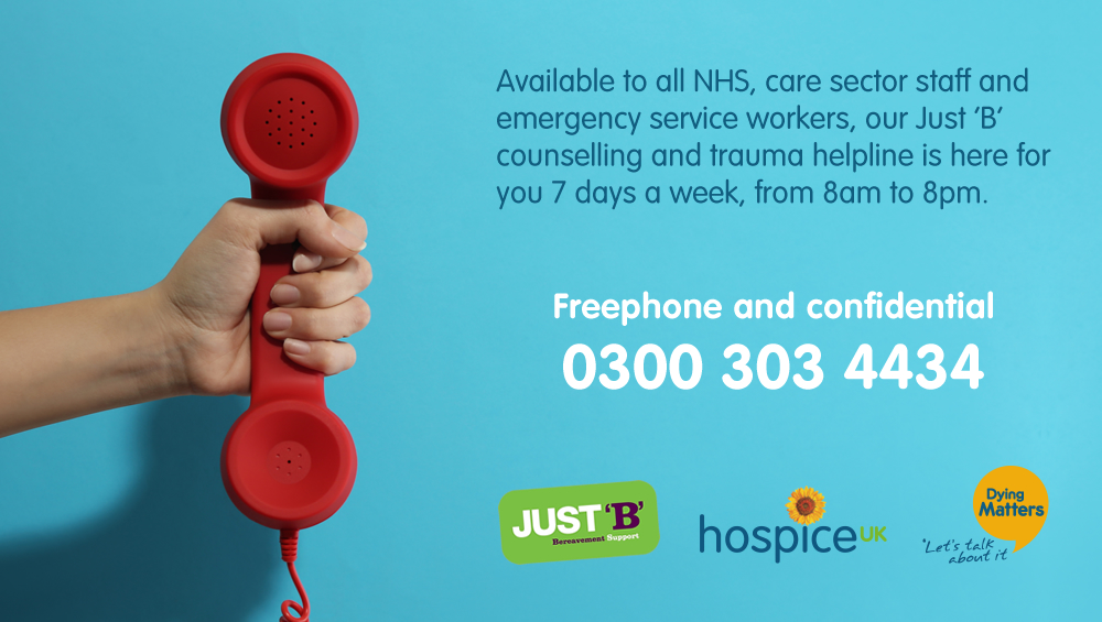 It's a difficult time for everyone right now. If you're  #NHS, care sector staff or an emergency service worker and you need help with  #bereavement or trauma, we're here for you.Call 0300 303 4434 from 8am-8pm, 7 days a week. It's FREE & confidential.1/4
