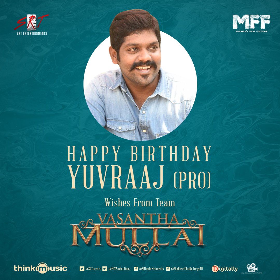 VasanthaMullai_'s tweet photo. Team #VasanthaMullai #MFFProduction Wishing our PRO @proyuvraaj a very Happy Birthday π π
@actorsimha @kashmira_9 @Ramanan_offl @RajeshRadio @SRTmovies @MffProductions @digitallynow https://t.co/Gkg6f7JIBi