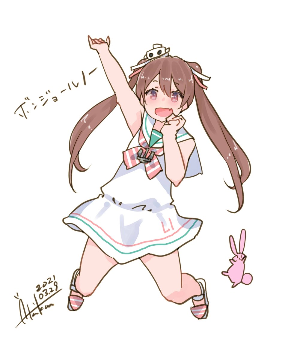 リベッチオ(艦これ) 「リベッチオ『ボンジョールノー!』
#艦これ版深夜の真剣お絵描き60分一本勝負
#」|あき缶@inicaのイラスト