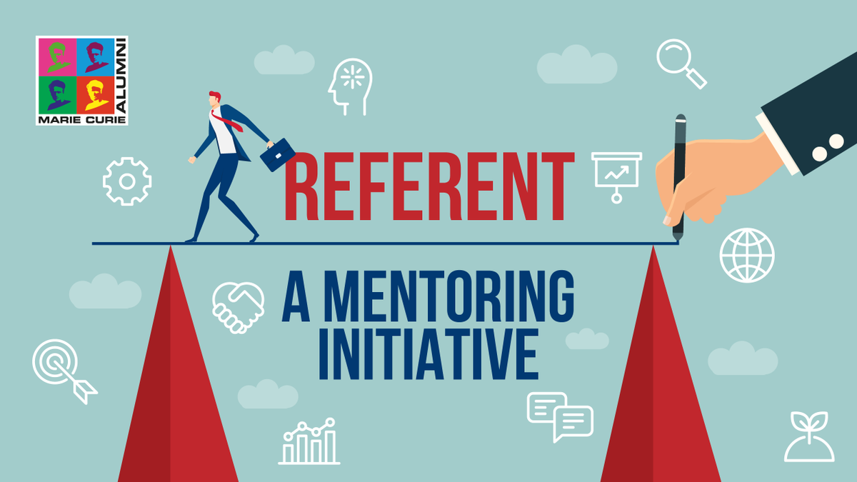 Mariecurie_alum's tweet photo. Working on your #PhD can be daunting, overwhelming, isolating, and even frustrating. The #MCAA #REFERENT mentoring initiative helps PhD students find mental health peer support by matching them with MCAA mentors. 
Learn more about the initiative 👉 https://t.co/HFJ6DVZbq1 https://t.co/iJ4oDooaWk