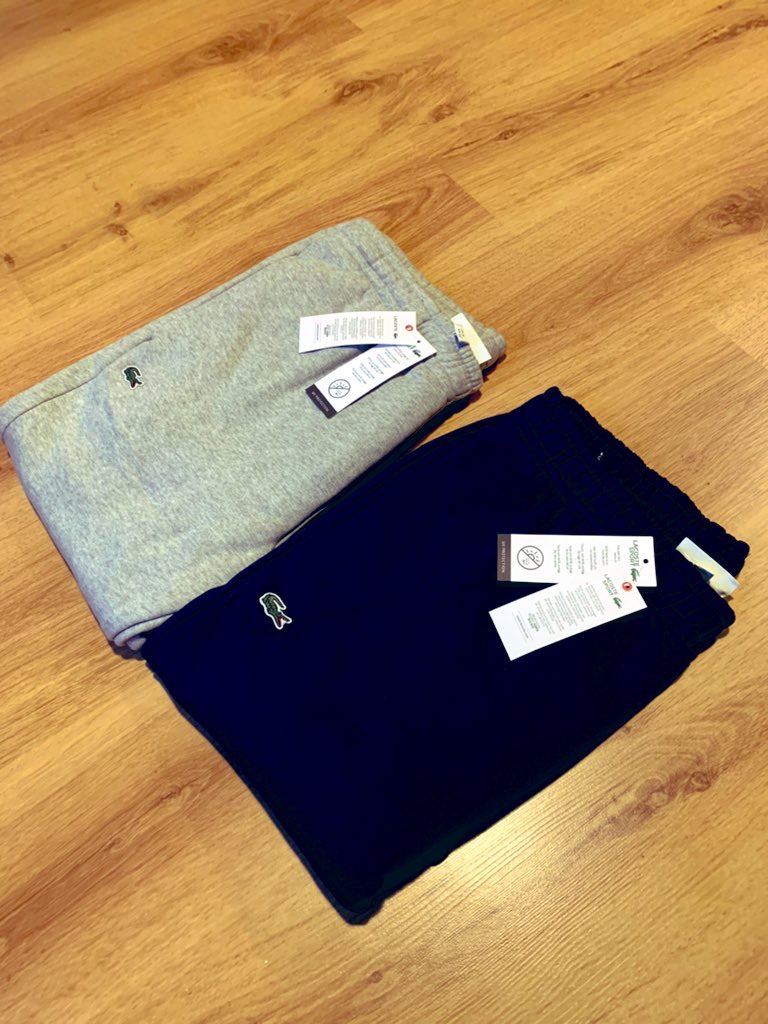 TrendsTier's tweet photo. ❗️❕Repost❕❗️I Have A Few Pairs Left Of These Slim Fit Lacoste Sport Joggers In Navy &amp; Grey, Sizes Large &amp; XL, They Come Fully Tagged, RRP £75, My Price £42.50 Delivered To Clear Stock, Message For More Info❗️❕ https://t.co/GdEgKn0rpc