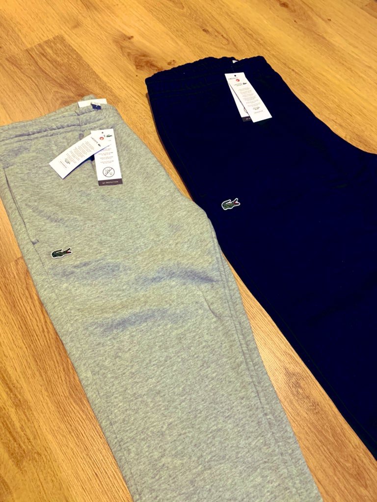 TrendsTier's tweet photo. ❗️❕Repost❕❗️I Have A Few Pairs Left Of These Slim Fit Lacoste Sport Joggers In Navy &amp; Grey, Sizes Large &amp; XL, They Come Fully Tagged, RRP £75, My Price £42.50 Delivered To Clear Stock, Message For More Info❗️❕ https://t.co/GdEgKn0rpc