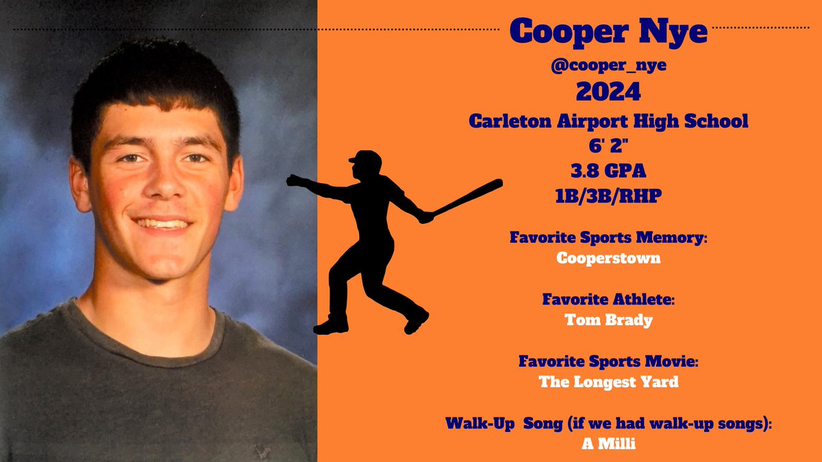 Crush15u's tweet photo. PLAYER SPOTLIGHT:
#23, Cooper Nye
From Coach Jones, "Cooper is a tremendous defensive first baseman and is very good around the bag. He has  power to all fields and a great approach at the plate."
@UNCOMMITTEDBSB https://t.co/DojCQJSsNy
