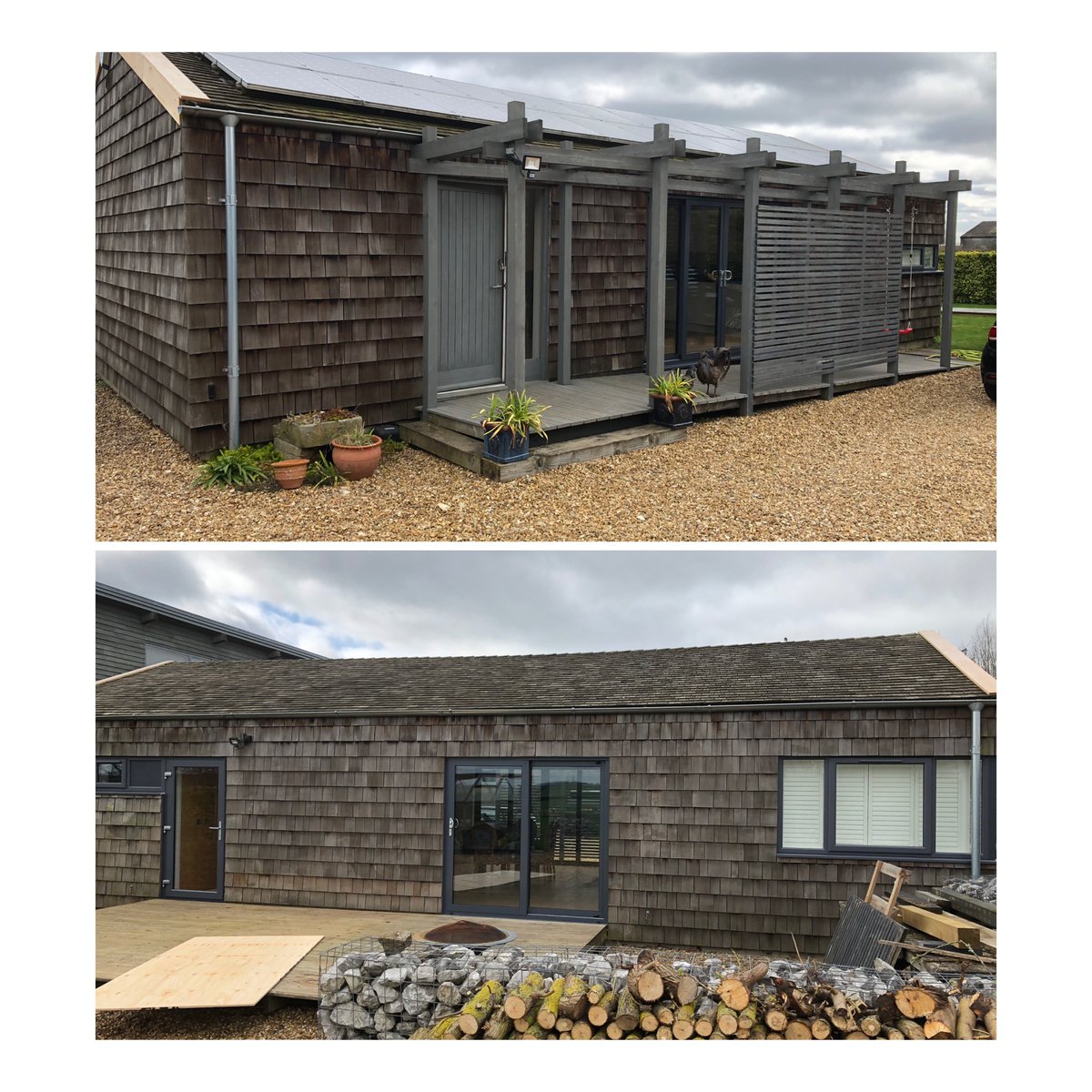 This most lovely holiday let being refurbished, doors and windows installed by our specialist fitters at NandC Glass.