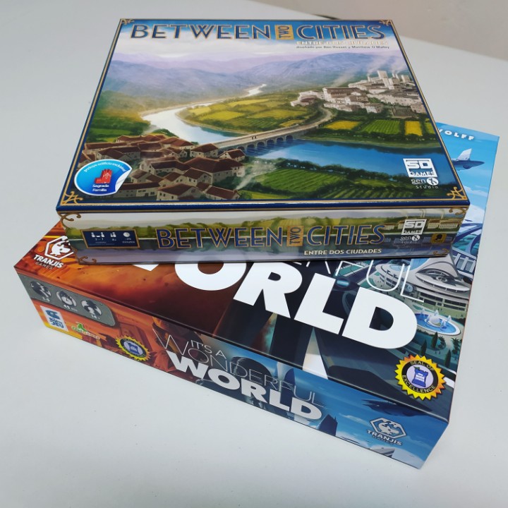 ClubDiogenesTar's tweet photo. Divendres vam jugar al It's a wonderfull world 🌍 editat per @Tranjisgames i a Between two cities 🏙️ de @PlaySDGames 😄.
#itsawonderfullworld #betweentwocities #boardgames https://t.co/UltzIXtVFR