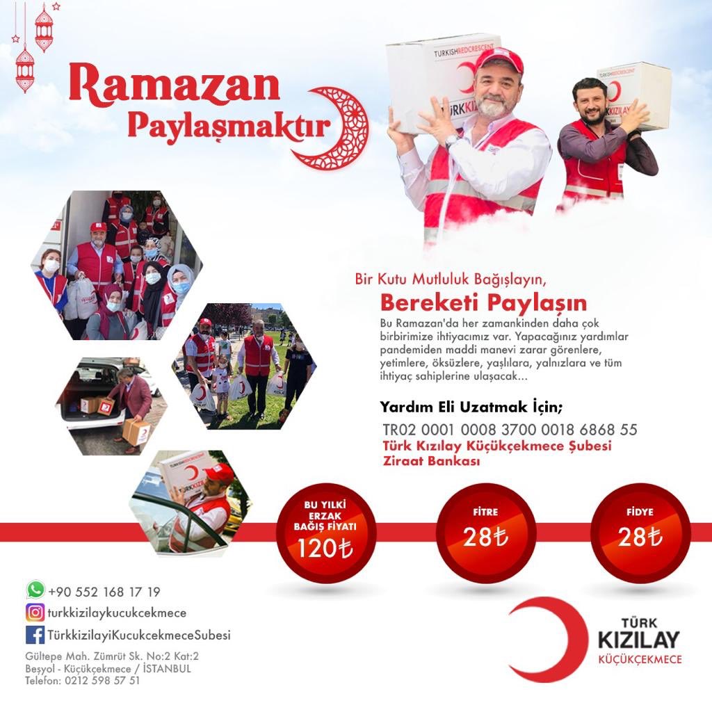 🌙 Bir kutu Mutluluk Paylaşın.
🌙Pandemi Şartları ile Bu Ramazan Ayında da Gıda Kolisi İhtiyacı Olan Ailelerimizin Yanında Olacağız.
🇹🇷Haydi Sen de Gıda Kolini Bağışla, 
🇹🇷Senin Gıda Kolini Sahibine Götürelim. 🤲
#kızılaysensizolmaz #buhilalsensizolmaz🌙 #hilalolsuntürkiye