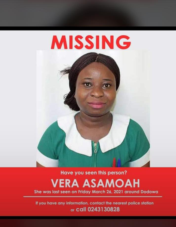 icgcworldwide's tweet photo. Miss Vera Asamoah has been missing since March 26th. If you have any information about her whereabouts, please call 0243130828. Our sister worships with @ICGCHolyGhost Temple. Please RT. Thank you. https://t.co/ObrolVmAIU