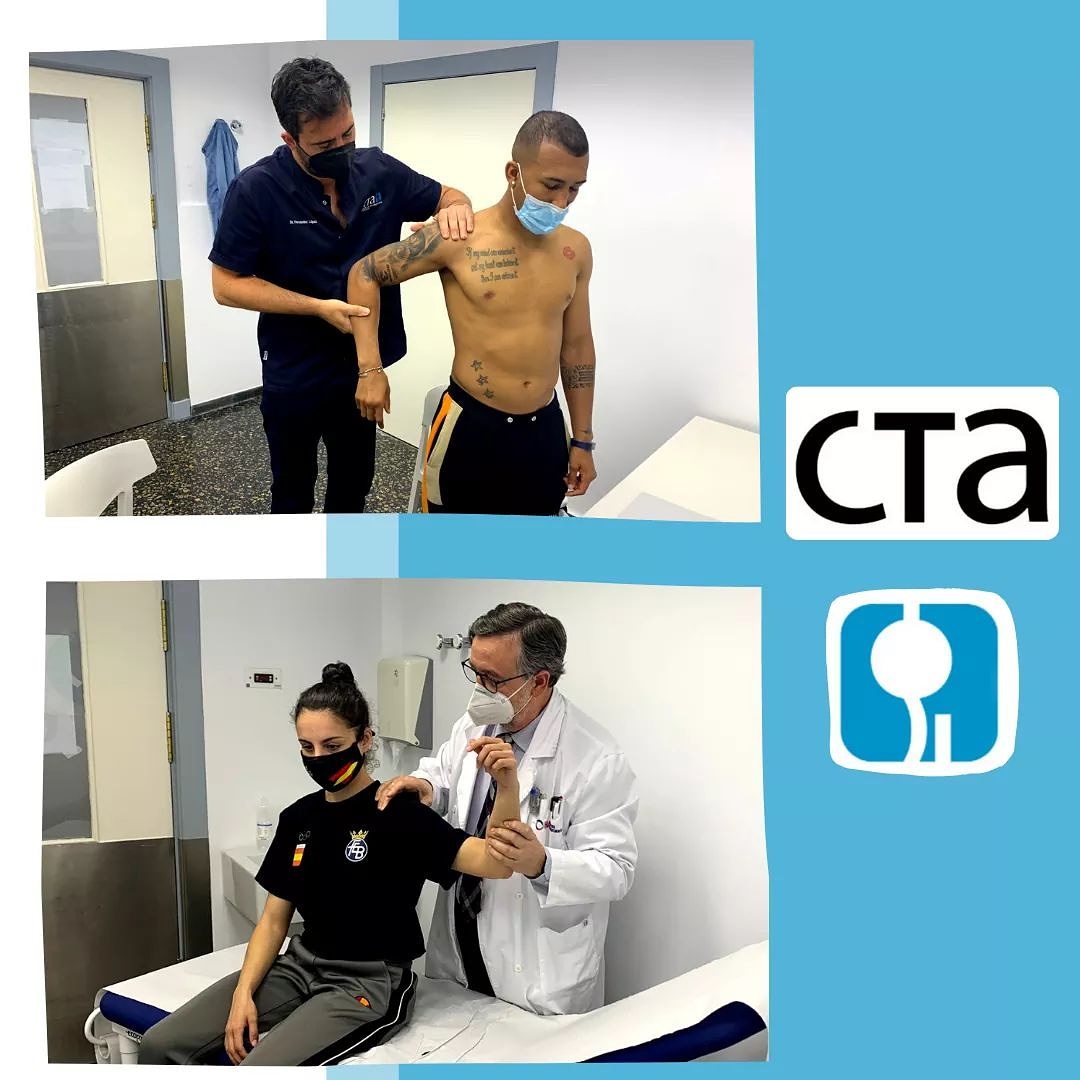 Hoy han venido a nuestro centro,

👉María González Cáceres del Equipo Nacional de Boxeo Femenino, atendida por el Dr. García Novalvos 

👉Adrián Thiam Creus, del Equipo Nacional de Boxeo Masculino, que ha sido atendida por el Dr. Hernández López.

Ambos por una lesión de hombro.