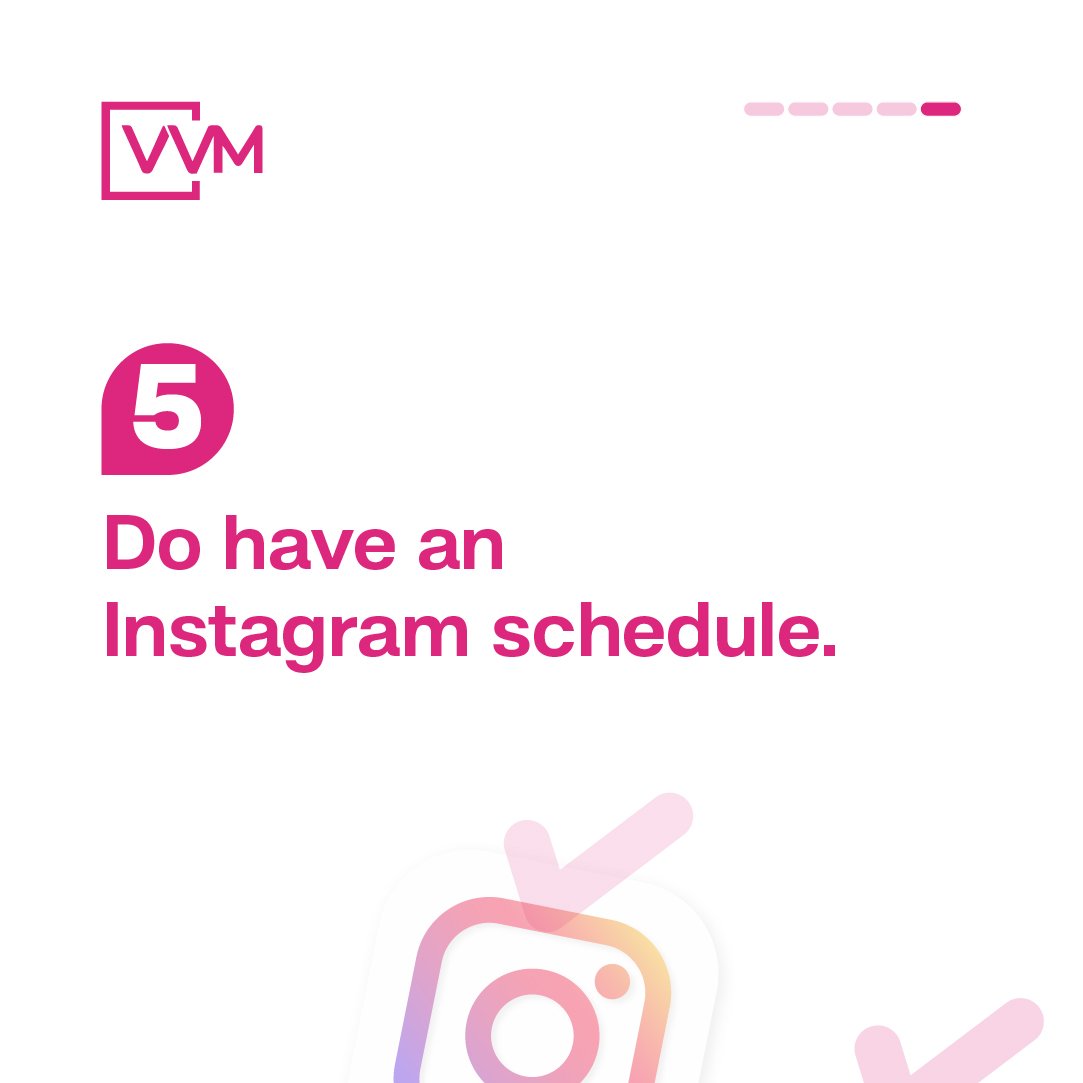 TheVVMGroup's tweet photo. 5) Have a posting schedule that you can stick to. 

These five Do's are just the first step. If you would like to know more about how you can use Instagram (or any digital space really) to grow your business, book a consultation service with us!

Send us a DM or tap our bio link https://t.co/FQT2OtsHhO