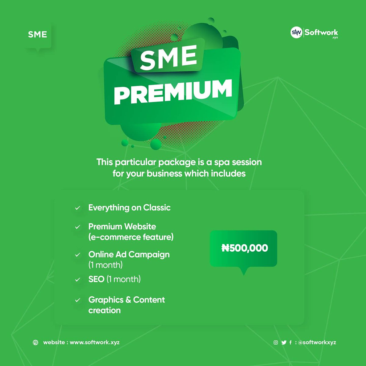 Softworkxyz's tweet photo. Most SMe's find it hard to source for Affordable Talents/ Services like Digital Marketing,  Branding,  Graphics Design , IT solutions ( Website , Mobile App) and host of other services,  SoftWork has created Unique Starter Kits to match the Budget of SME'S https://t.co/rufh9gkpL8