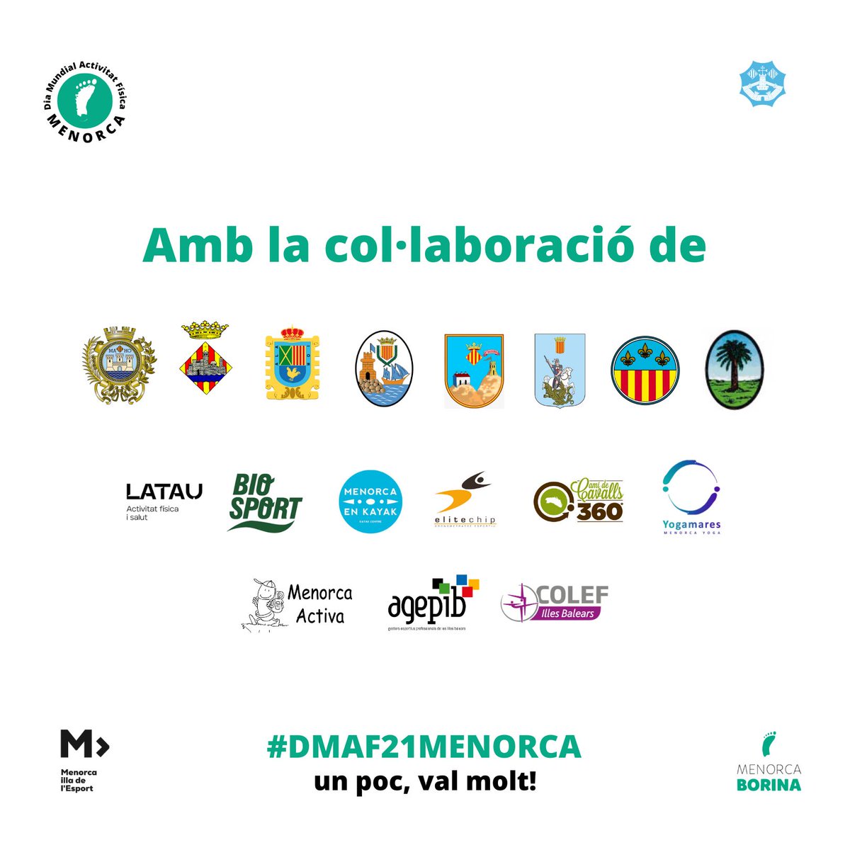esportscime's tweet photo. REPTE COL·LECTIU DMAF 🎯
➡️Ampliam informació sobre el repte que començarà el proper 6 d’abril ‼️⏳
➡️ Qui s’apunta a sumar quilòmetres? ☝🏽
Més informació a https://t.co/FKVRnqcqkV
#DMAF21MENORCA https://t.co/C77b4A4Nsv