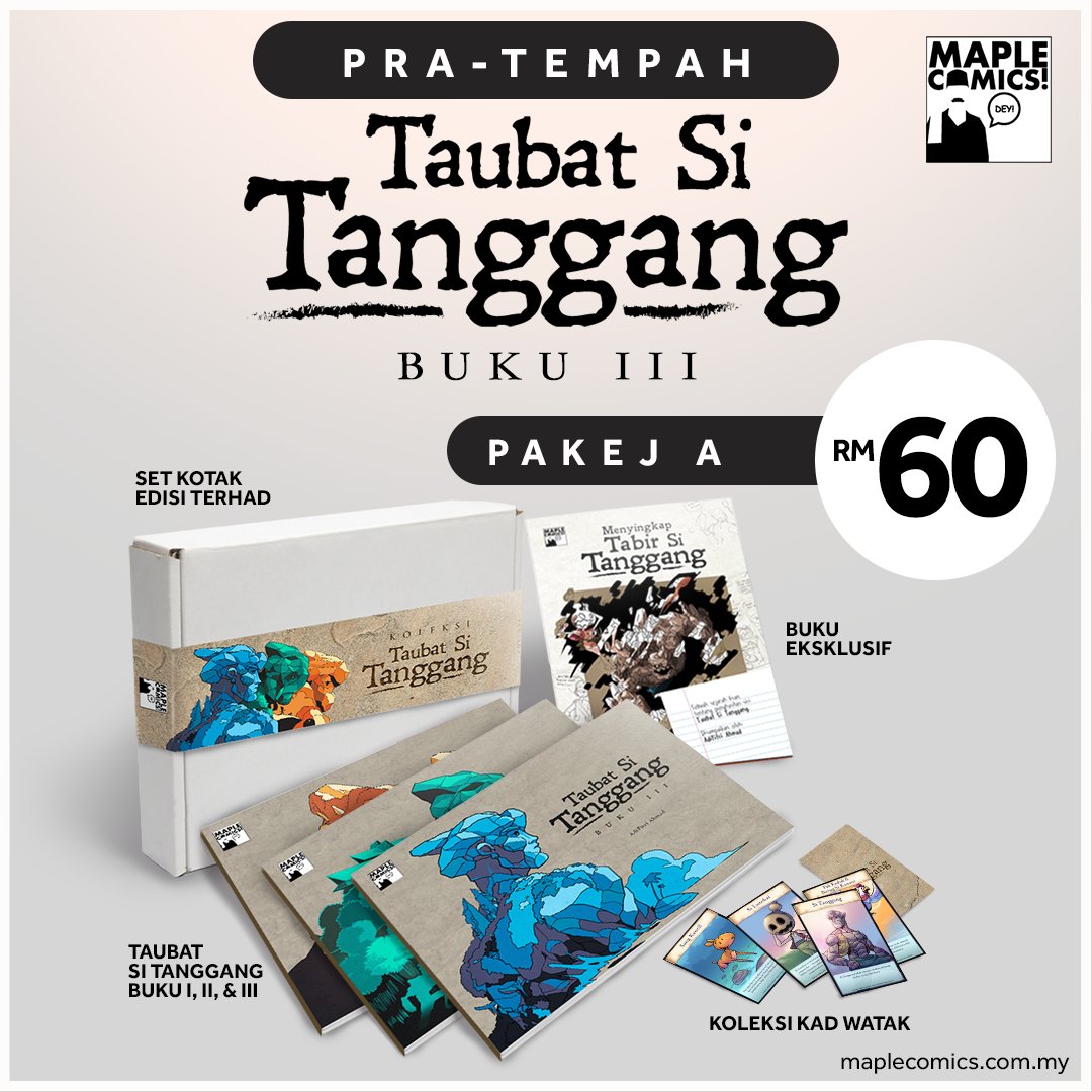 buzzpoptv's tweet photo. Pra-tempah TAUBAT SI TANGGANG Buku III sekarang (berakhir pada 31 Mac 2021) di: https://t.co/pPfhto3W7p
ATAU melalui WhatsApp: https://t.co/BYmxhYcG8P
Kos penghantaran disekalikan!
Info tentang TAUBAT SI TANGGANG Buku III di sini: https://t.co/dccVTCQWtL
#MapleComics https://t.co/BWvyeesH5X