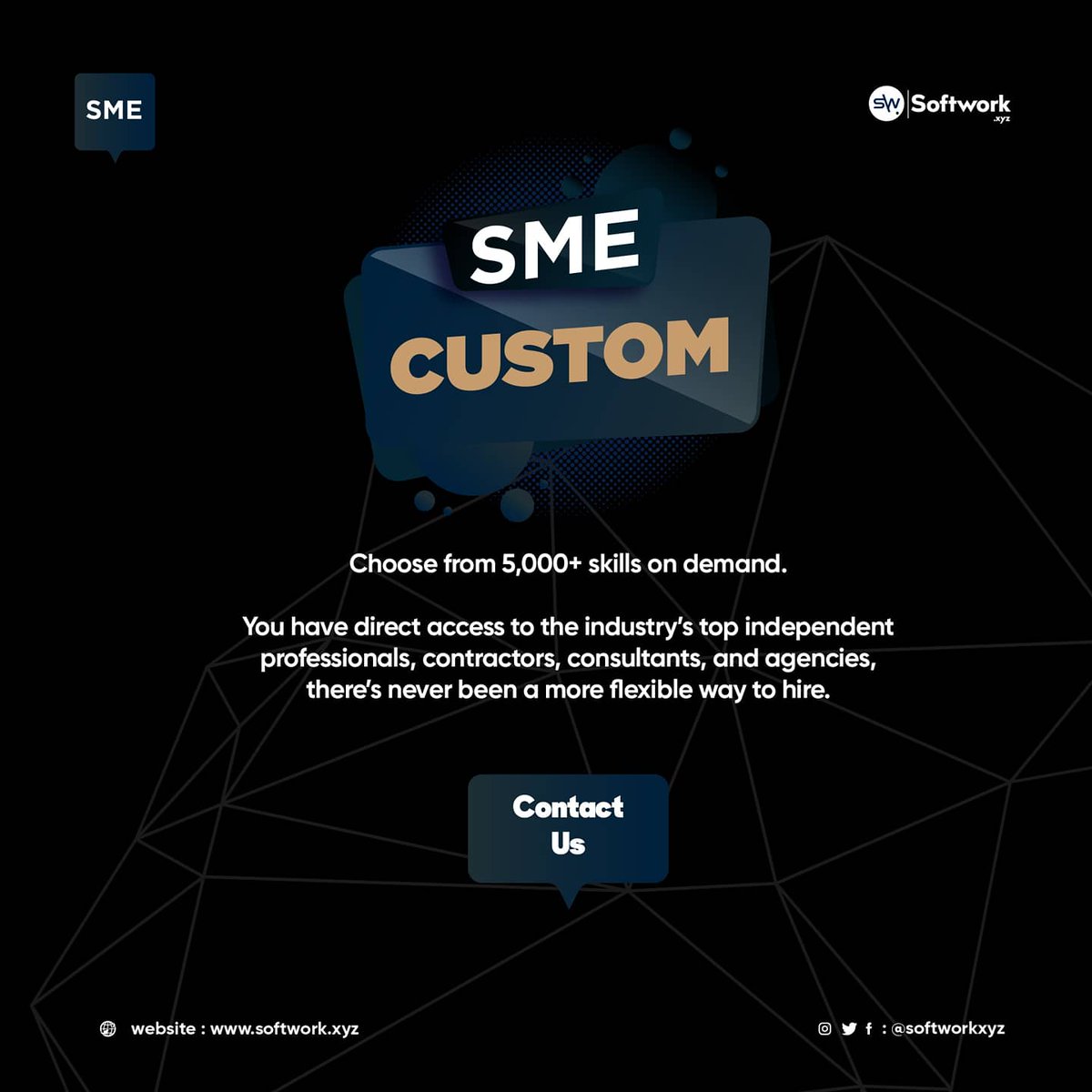 Softworkxyz's tweet photo. Most SMe's find it hard to source for Affordable Talents/ Services like Digital Marketing,  Branding,  Graphics Design , IT solutions ( Website , Mobile App) and host of other services,  SoftWork has created Unique Starter Kits to match the Budget of SME'S https://t.co/rufh9gkpL8