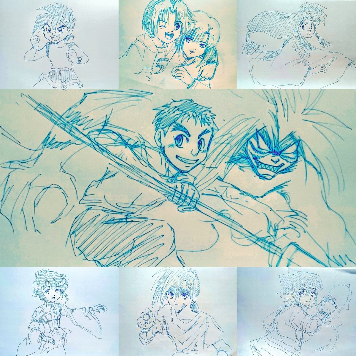 #今月描いた絵を晒そう 
リクエスト編✨( ☆∀☆)✨
自分でアホやと思いました‼️(笑) 