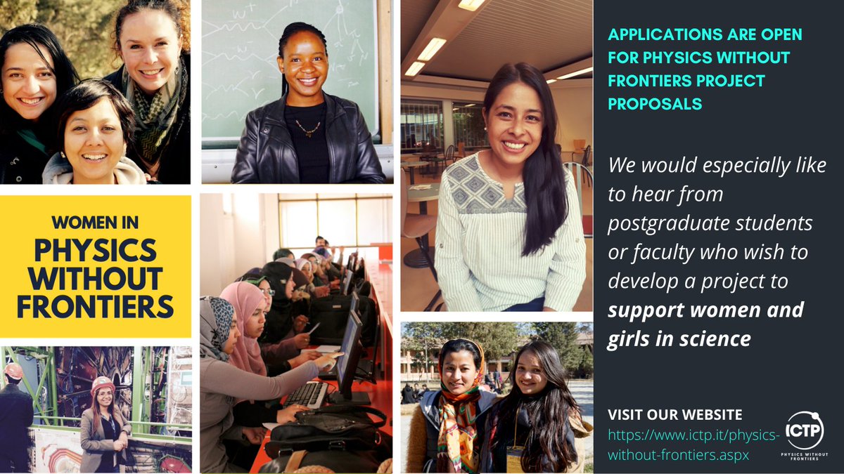 ictpPWF's tweet photo. PWF CALL FOR APPLICATIONS IS OPEN! Please apply with your ideas, and if selected we will work with you to develop a full proposal.
https://t.co/kBud5zV6fW https://t.co/JfmayvnUtD