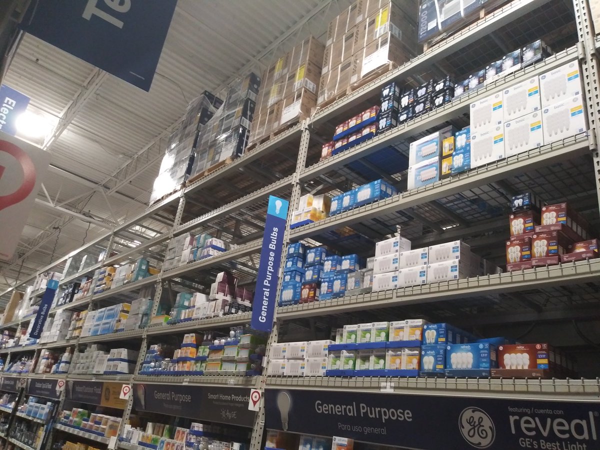 LoweJohnstown's tweet photo. Light bulb pack down at 175! Getting ready for a busy week! @bhock_13 @DamonBennettR7 @LowesRegion7 #95StrongR7 https://t.co/iaQLGVFfXZ