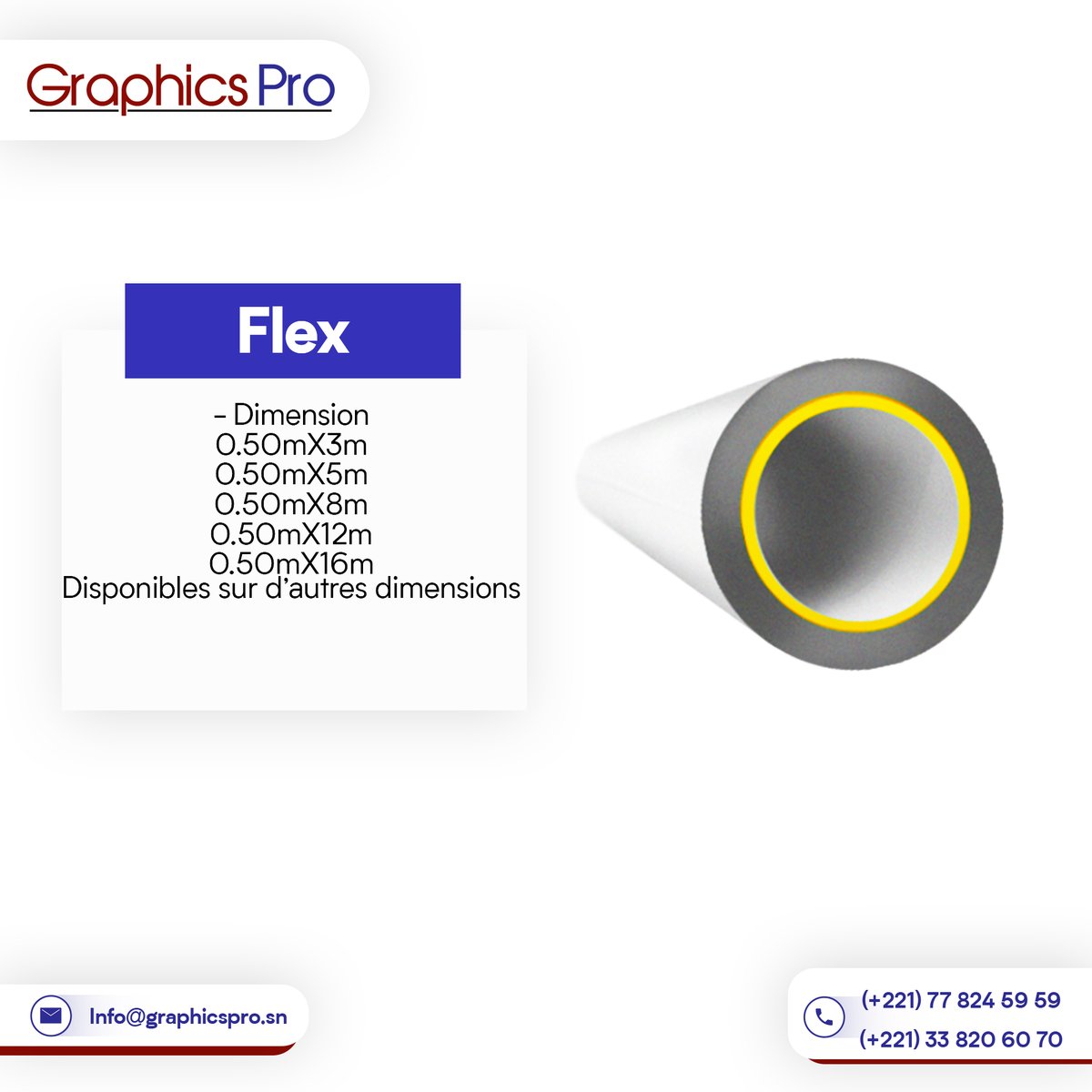 GraphicsProsn's tweet photo. Le flex est une feuille plastique thermocollante que l'on peut découper à sa guise et qui s'applique ensuite à chaud sur le tissu. 
Pour plus de produits contactez nous par mail info@graphicspro.sn ou au 778245959
#graphicsprosn #supportscom #impression #print #senegal #kebetu https://t.co/9CradpCo4E