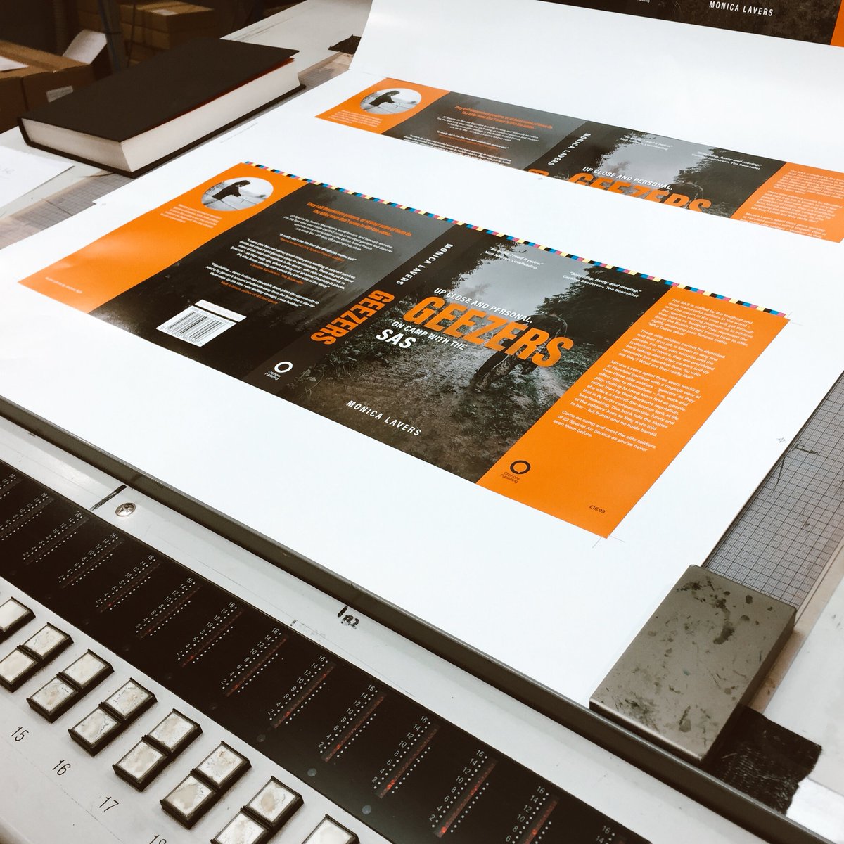 orphanspress's tweet photo. So excited that today we're printing Geezers, the latest book from @OrphansPublish. For the first time, step inside the SAS camp and discover what these elite soldiers are really like – off duty, off guard and up close. #HerefordHour 

Order online: https://t.co/MfJiBJHSpk https://t.co/SCotuot8Kv
