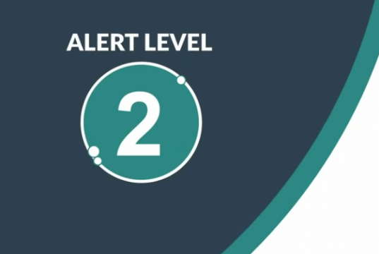 EastcomInc's tweet photo. Alert level 2 means: 
Our doors are still locked but we do have a Bell to the left of our door that you can ring and one of us will come let you in. 
We have a limit of 3 customers in the building, and we are asking that you limit the people per house hold you bring with you. https://t.co/aJGcPUAjYE