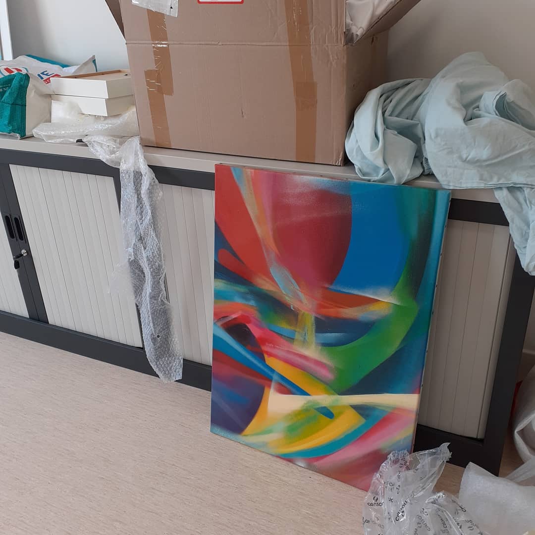 IVillebrun's tweet photo. Accrochage des œuvres street art au lycée Fonlabour : trop contents d'accueillir #Jokolor pour une fresque collaborative avec les classes de 2de. Et dans ses cartons une sélection d'oeuvres pour l'#educationartistique
 #enseignementagricole #Albi 
https://t.co/5NBLvxTWJS https://t.co/81yVzeEJRL
