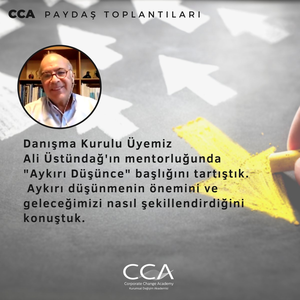 cca_kda's tweet photo. Yeni Paydaş toplantımızda Danışma Kurulu Üyemiz Ali Üstündağ'ın mentorluğunda "Aykırı Düşünce" başlığını ve aykırı düşünmenin önemini ve geleceğimizi nasıl şekillendirdiğini konuştuk. #aliüstündağ 'a çok teşekkürler https://t.co/188hZ57LDb