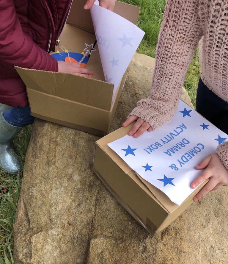 KE_Wright1's tweet photo. Alex and I have been creating comedy & drama improv activity boxes for young people in Keighley. We had a great morning on Saturday delivering some with @KHL_Keighley at the Sue Belcher Community Centre. Massive thanks to @bradfordmdc for supporting the project #response2 #grant https://t.co/pHtM4Xq8zd