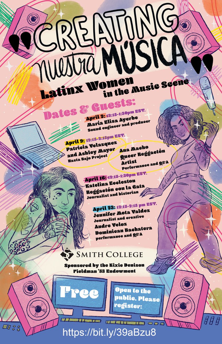 lals_smith's tweet photo. #CreatingNuestraMúsica! Join us for a series of sessions that bring together Latinx women in the music scene. #LALSAtSmith @smithcollege Co-sponsored by the Program in the Study of Women and Gender. https://t.co/faKc6p234d