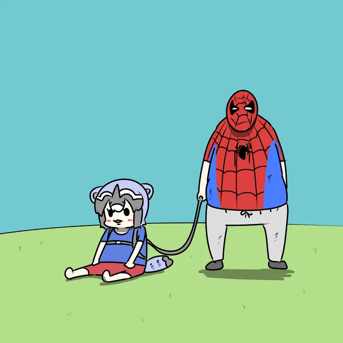 デブのスパイダーマン
アライグマの散歩をする 