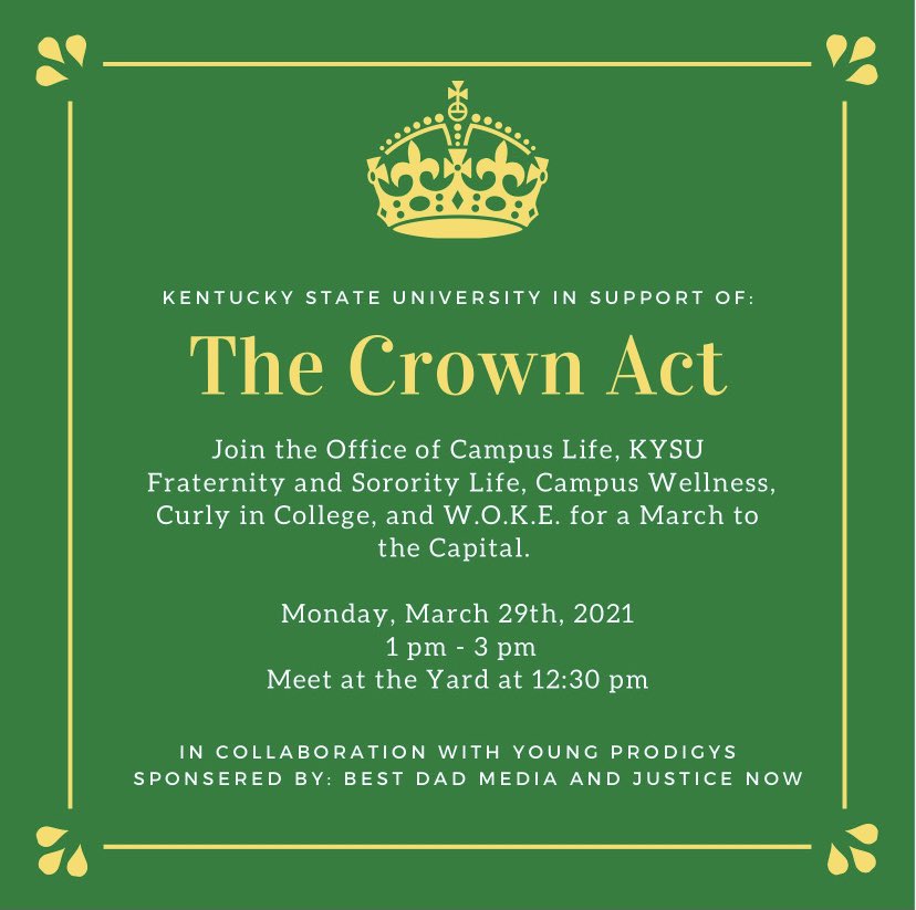 KysuW's tweet photo. Join us today for a March at the Capital in support of the Crown Act! We have amazing speakers, performances, and much more in store! We hope to see you there! 

#GoBREDS 💚💛 https://t.co/6Z54YoKmdU