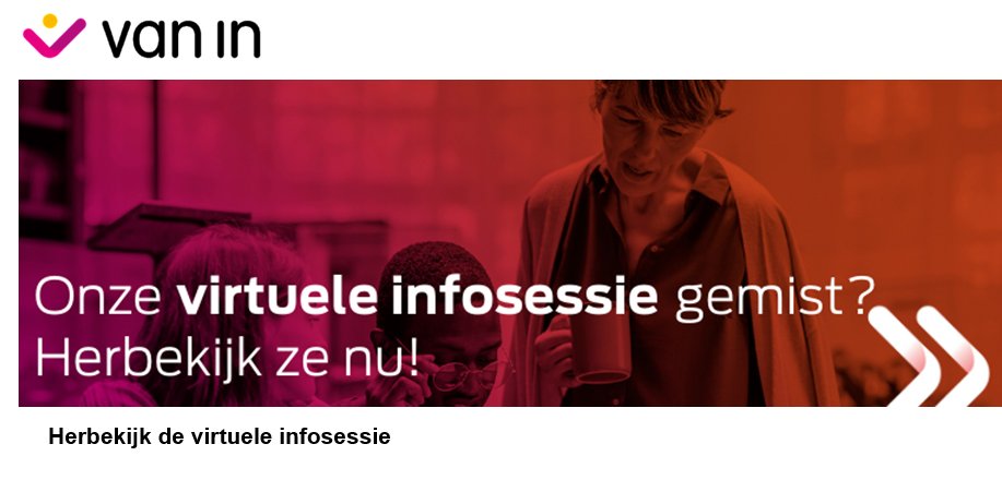 Ingridstes's tweet photo. Kon je niet aanwezig zijn tijdens onze virtuele infosessie? Geen probleem, je kan alle sessies herbekijken. Zijn je collega's ook benieuwd naar het aanbod @UitgeverijVanIn  ? 
Via https://t.co/0r5Gp02aUD krijgen ze de mogelijkheid om alles te ontdekken.
#vaninformeert https://t.co/jDnM9MsyLe