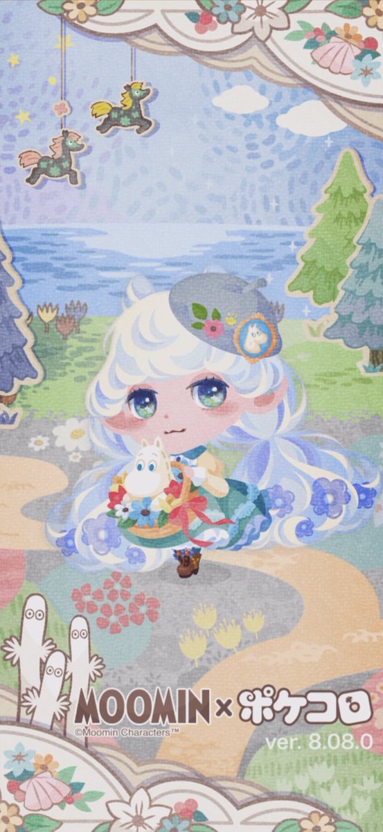む ー た ん در توییتر ムーミンコラボと桜響レミニセンスガチャのポケコロアートワーク 起動スプラッシュ画像 Iphonexサイズ ポケコロ
