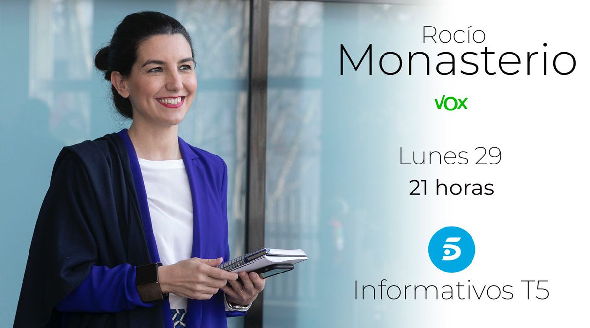 📺 Este lunes 29 de marzo a las 21:00, no te pierdas la entrevista a <a href="/monasterioR/">Rocio Monasterio</a> en <a href="/informativost5/">Informativos Telecinco</a>

📡 Síguelo en directo 👉 telecinco.es/endirecto/