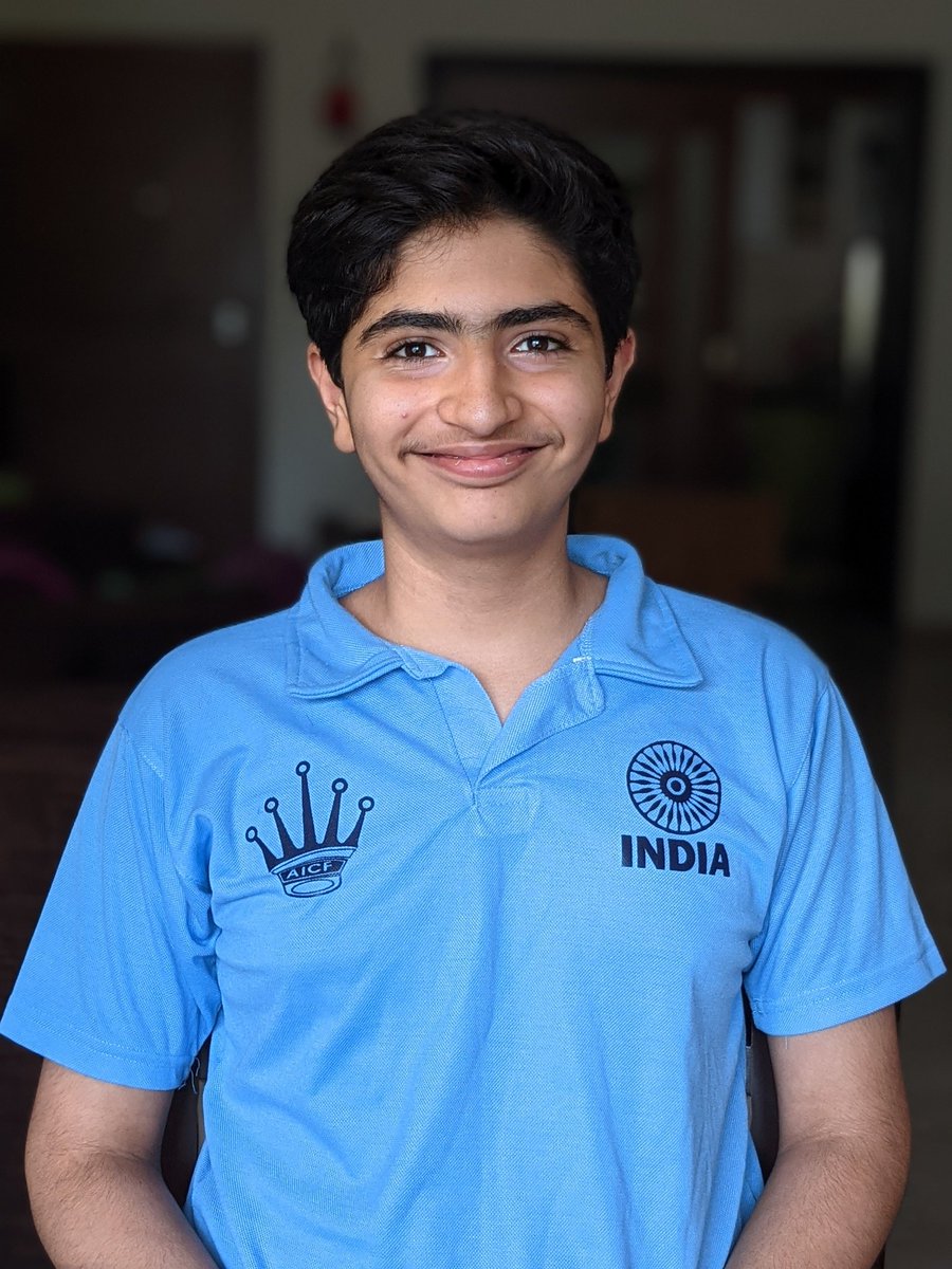 RaahilMullick's tweet photo. So proud to bring in the Gold🏅 for #TeamIndia at the Asian Nations Cup U14 Chess!

#Chess 
#AsianChess https://t.co/vJlqeqZeXw