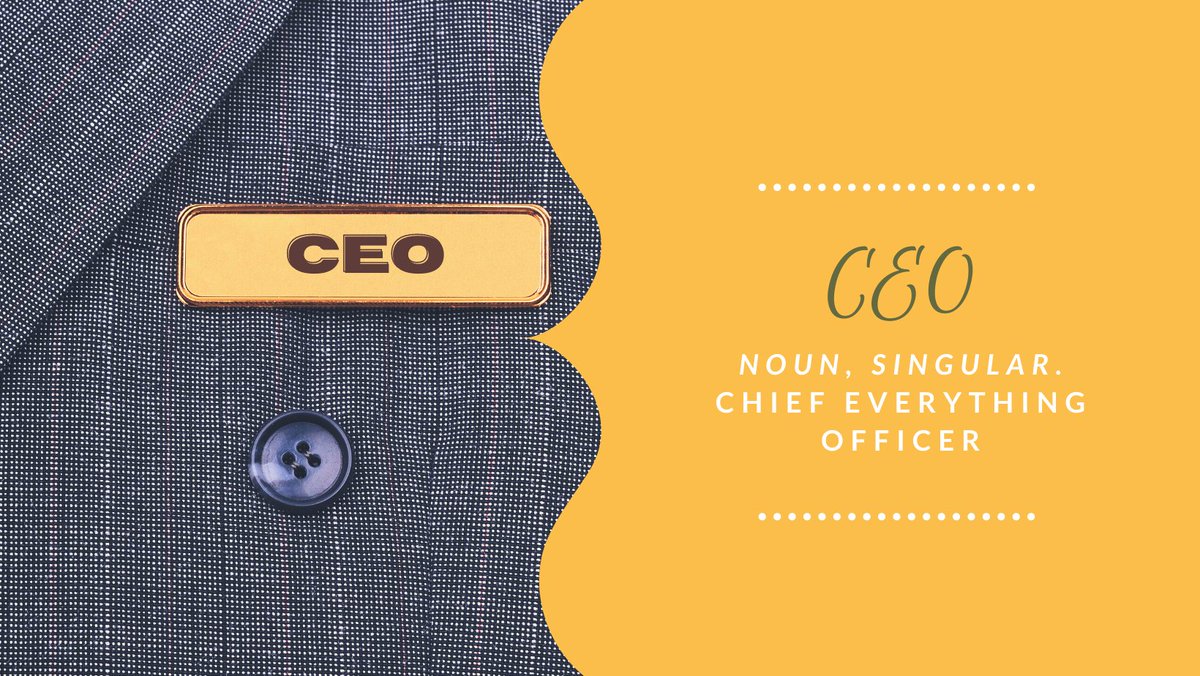 Steven Clift at GoodCarts gave us a very memorable quote at our meeting this week: "CEO means Chief Everything Officer."

😂😂😂