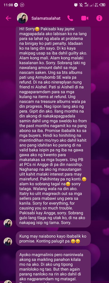 SachiKshop's tweet photo. Posting for reference. Baka sabihin nyo po kasi nagdadahilan kami. 

Jessica is the owner of the shop. I am Jham, one of her admin. Gusto ko na din ng tahimik na buhay at matapos na sana to kaso, MIA pa din sya 🤷🤷🤷
-jham https://t.co/s4sYYleHd7