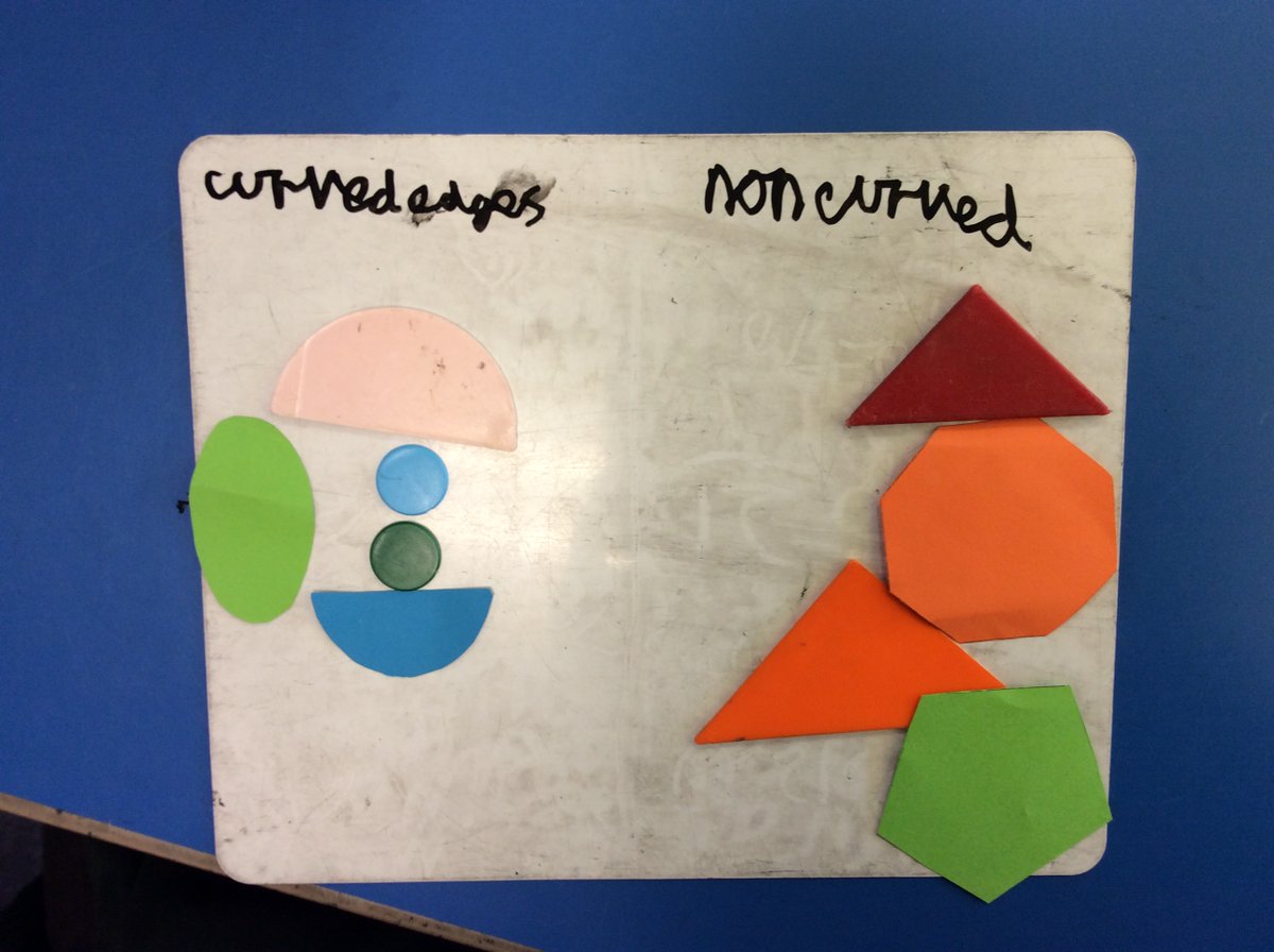 ChameleonsClass's tweet photo. Year 2 investigated sorting 2D shapes today, thinking about their properties and coming up with our own rules for sorting them.  @meerkatsclass1 https://t.co/EYzJqc2opX