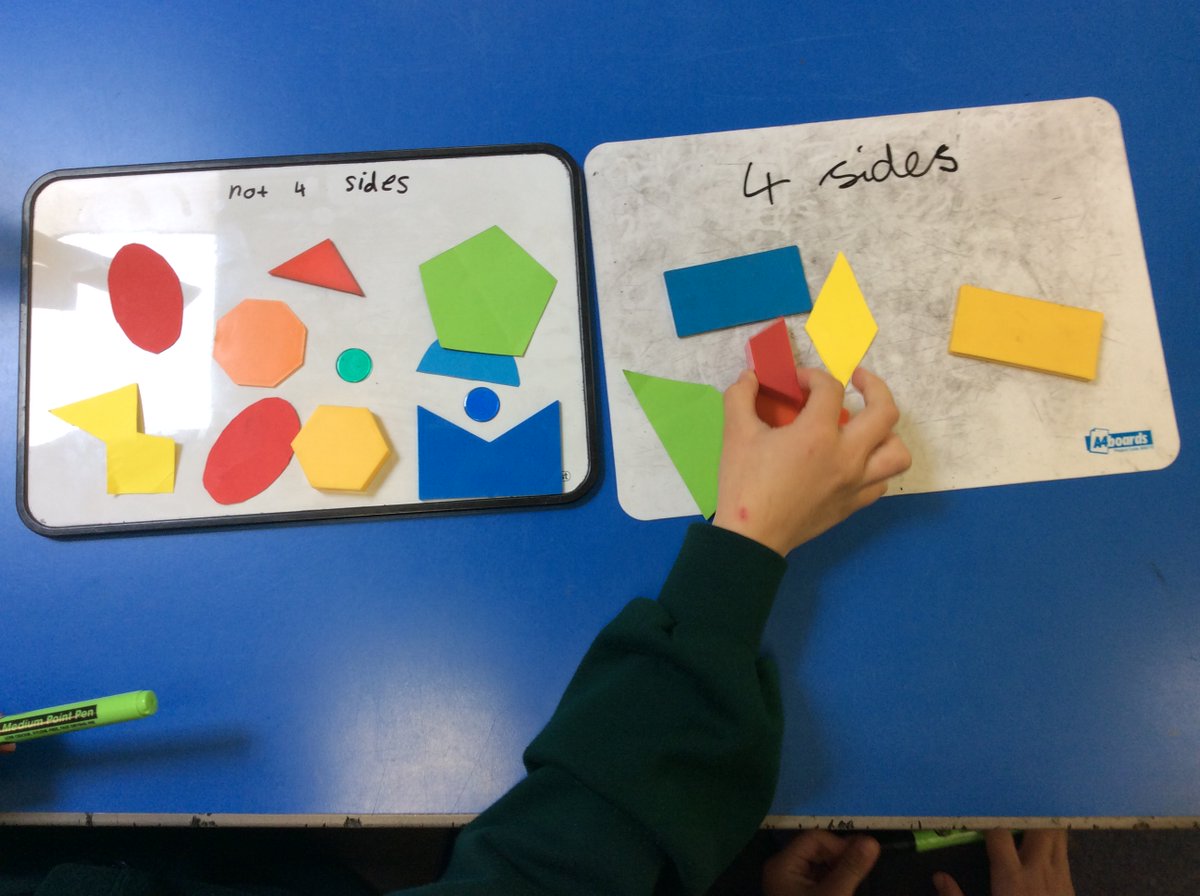 ChameleonsClass's tweet photo. Year 2 investigated sorting 2D shapes today, thinking about their properties and coming up with our own rules for sorting them.  @meerkatsclass1 https://t.co/EYzJqc2opX