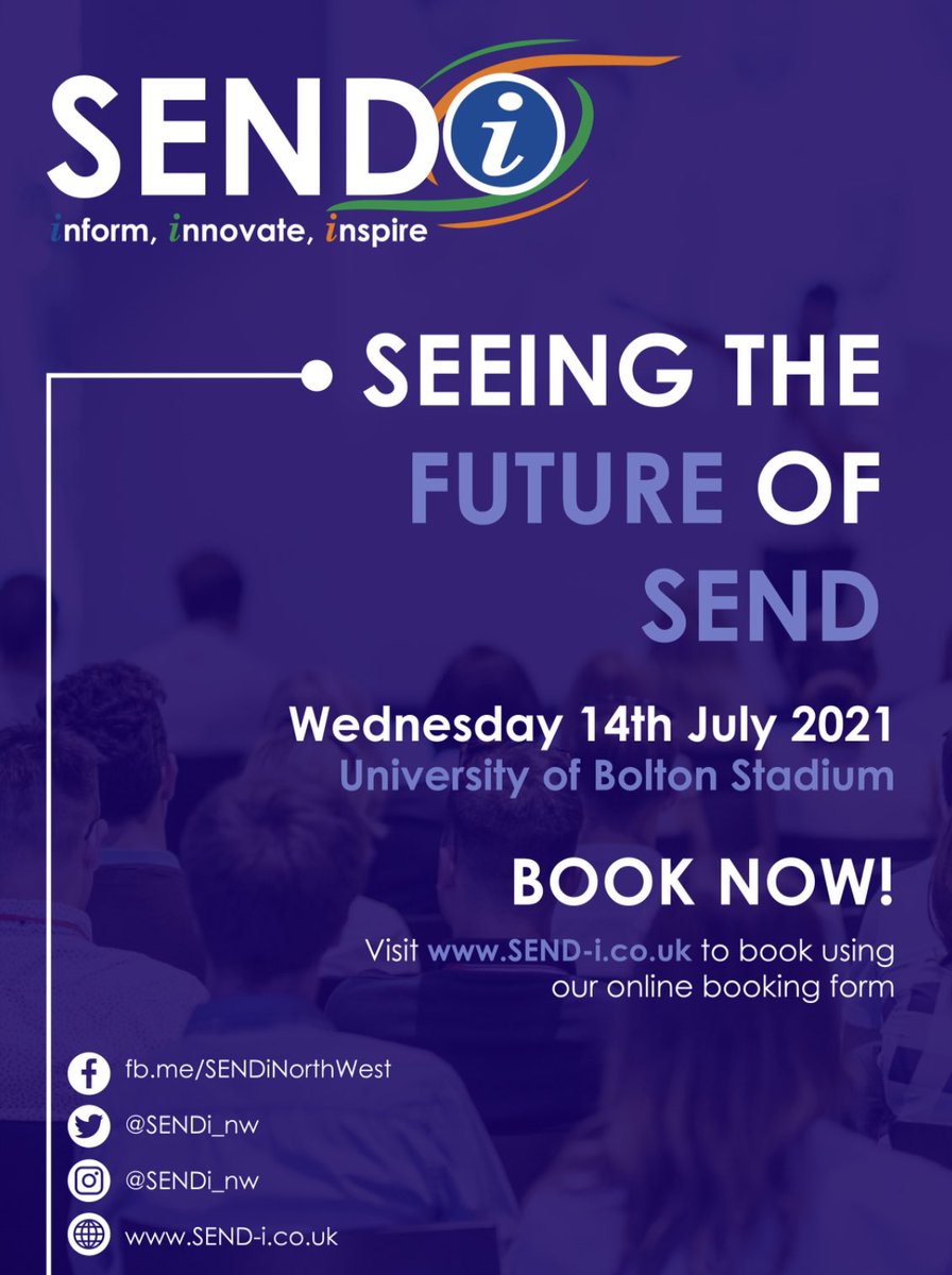 We don’t know about you but we’re very excited for a face-to-face event! 

Teachers, SENCOs, and Senior Leaders - have you booked your place yet?

Visit send-i.co.uk to secure your place NOW
