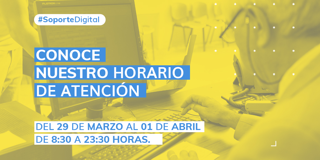 Cas_Chile's tweet image. #SoporteDigital 👩‍💻

Les informamos nuestro horario especial de extensión en atención al cliente los días 29, 30, 31 y 01 de abril, en el horario comprendido de 8:30 a 23:30 horas.

Más información a través de caschile.cl/soportedigital 

#PermisodeCirculación 🚙