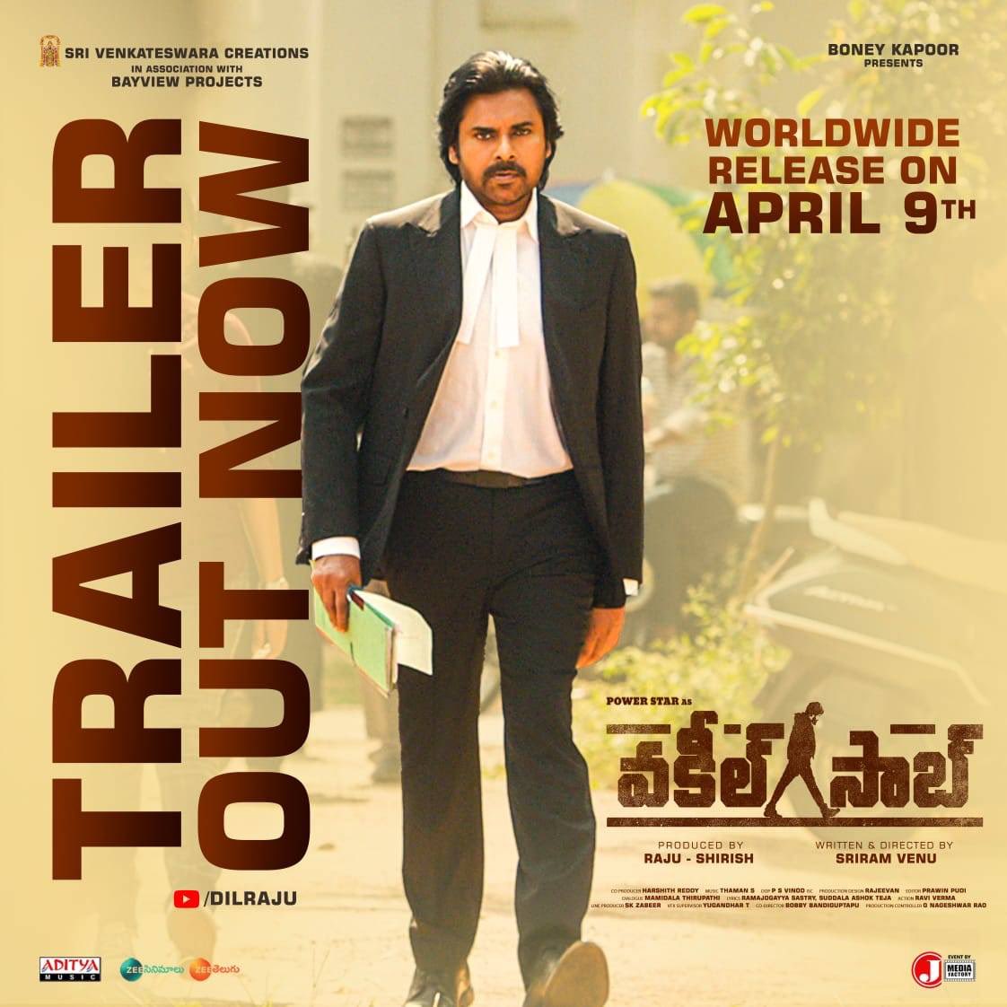 BoneyKapoor's tweet photo. Ultimately Justice ⚖️ will win when you've the right person on your side

@PawanKalyan #SriramVenu @shrutihaasan @SVC_official @MusicThaman @yoursanjali @AnanyaNagalla @bayviewprojoffl @BoneyKapoor @adityamusic

#VakeelSaabOnApril9th https://t.co/XgAx1IrB8m