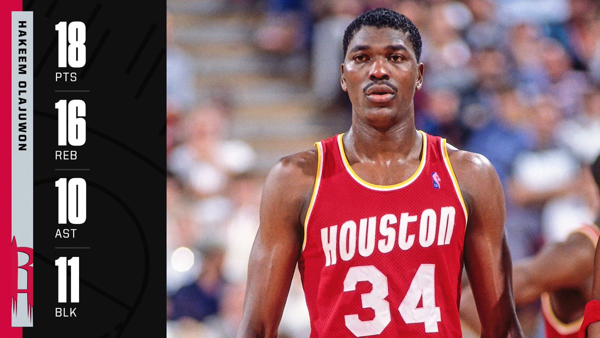 SportsCenter's tweet photo. 31 years ago today, Hakeem Olajuwon posted the third quadruple-double in NBA history, joining Nate Thurmond and Alvin Robertson 😤 https://t.co/PbTW7IHrNI
