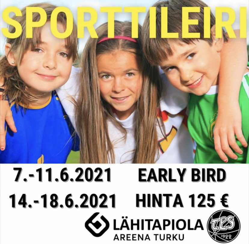 LTAreena's tweet photo. Ilmoittaudu sporttileirille edulliseen hintaan 😎 linkit 🔽 

#turku #åbo #kesäleiri #kesä #kesä2021 https://t.co/jyrGf1Kbf9