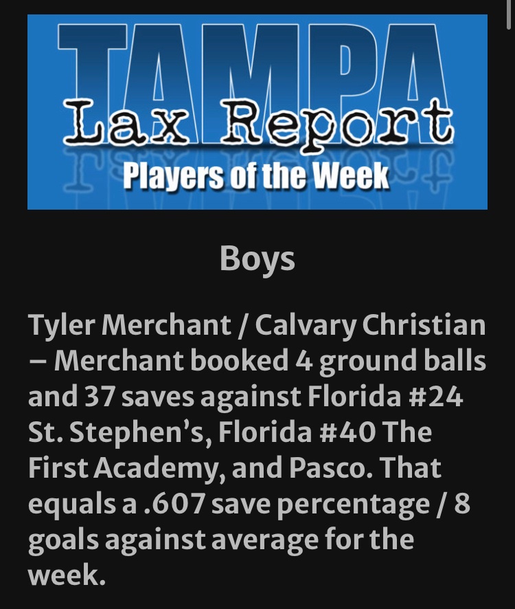 Thank you <a href="/tampalaxreport/">Tampa Lax Report</a> ❗️
<a href="/CoachMikeRyder/">Mike Ryder</a> <a href="/3dfloridalax/">3d Florida</a> 
<a href="/3dLacrosse/">3dLacrosse</a> <a href="/CalvaryLax/">CalvaryLax</a> @ThunderLB3