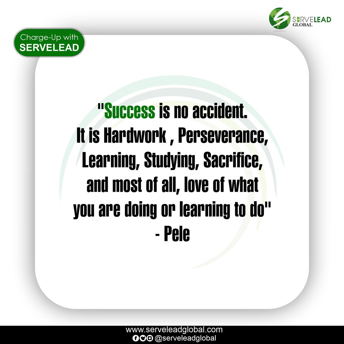 ServeleadGlobal's tweet photo. Charge-up with Servelead and grow in your career
.
#mondaymotivation #careergrowth #success #sacrifice https://t.co/SwYXA36CG9