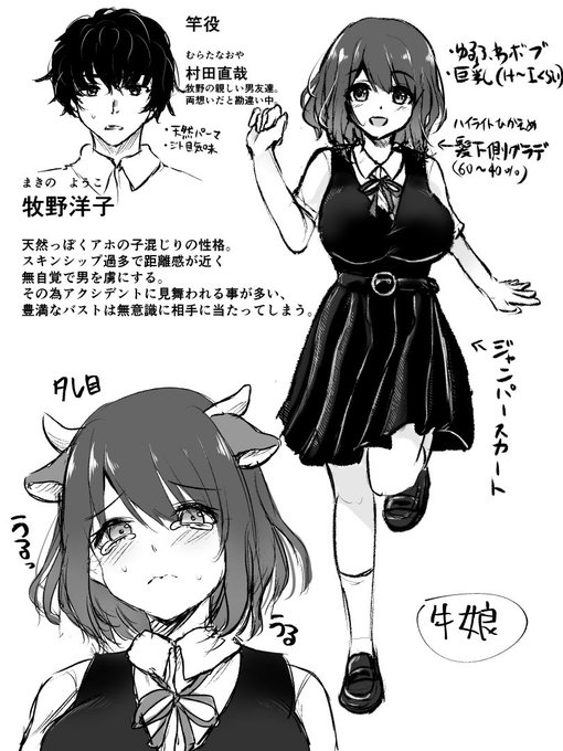 たまにはキャラ設定をチラッと…
獣化症三話予定の子です🐮二話はパンダちゃんでリブート4月号に掲載予定です👏 
