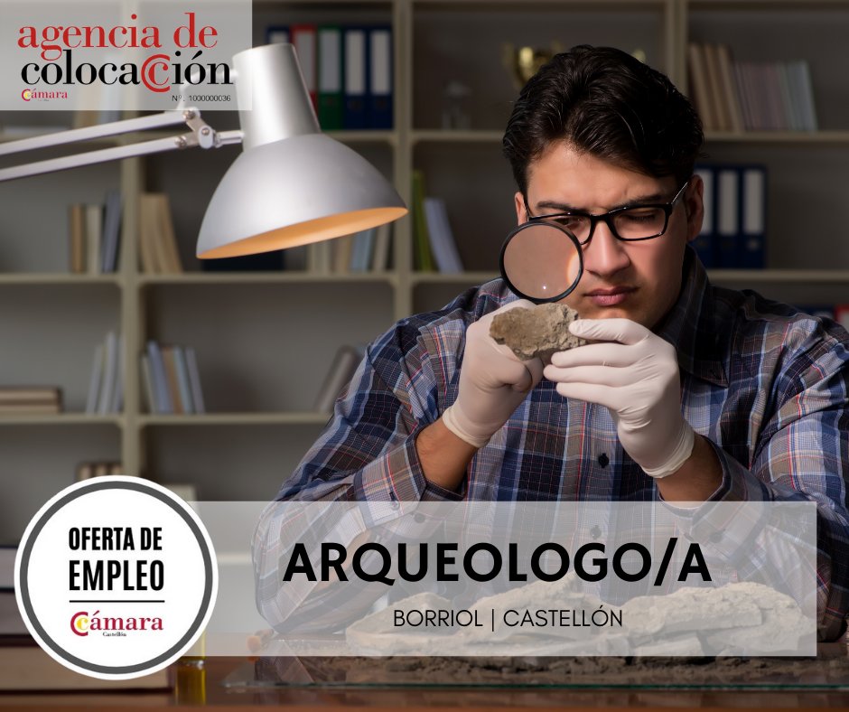 EmpleoCastellon's tweet photo. 📣¡Oferta de #empleo! Se busca Arqueólogo/a para empresa ubicada en Borriol. 

Pincha aquí para saber más sobre la #oferta 👉 https://t.co/7f3KdoZqQk

#arqueologo
#seleccion
#ofertasdeempleo
#agenciadecolocacion
#camaradecomerciodecastellon https://t.co/hPhaVkbNiM